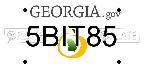 5BIT85 Georgia License Plate