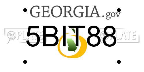 5BIT88 Georgia License Plate