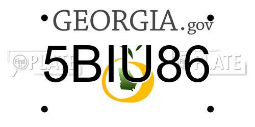 5BIU86 Georgia License Plate