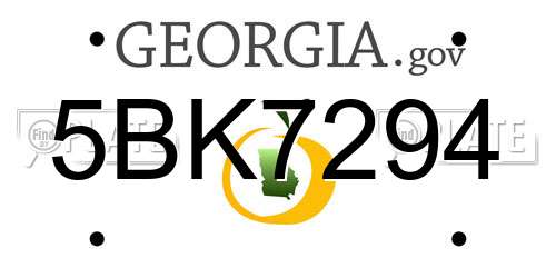 5BK7294 Georgia License Plate