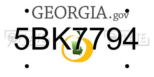 5BK7794 Georgia License Plate