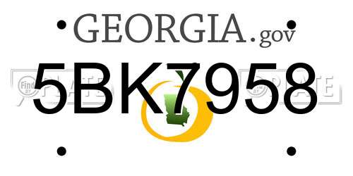 5BK7958 Georgia License Plate