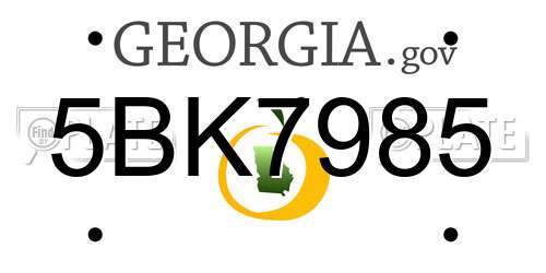 5BK7985 Georgia License Plate