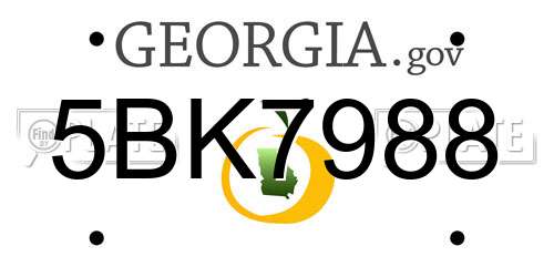 5BK7988 Georgia License Plate