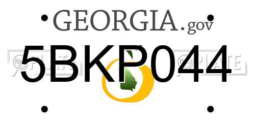 5BKP044 Georgia License Plate