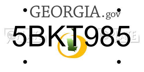 5BKT985 Georgia License Plate