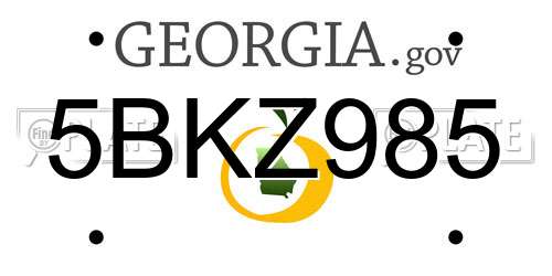 5BKZ985 Georgia License Plate
