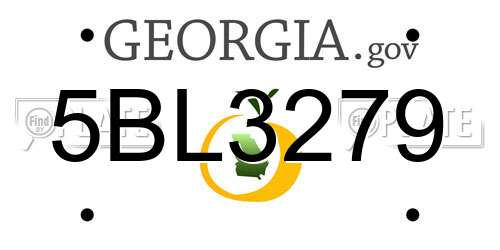 5BL3279 Georgia License Plate