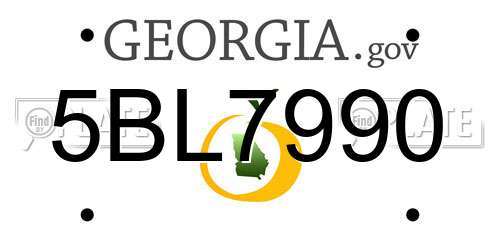 5BL7990 Georgia License Plate