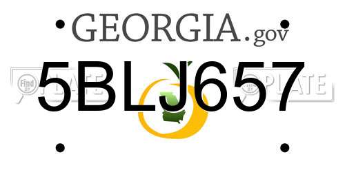 5BLJ657 Georgia License Plate