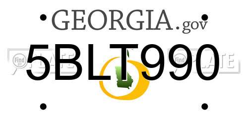 5BLT990 Georgia License Plate