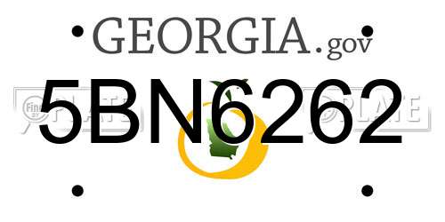 5BN6262 Georgia License Plate