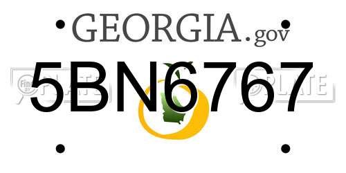 5BN6767 Georgia License Plate