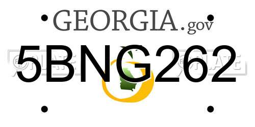5BNG262 Georgia License Plate
