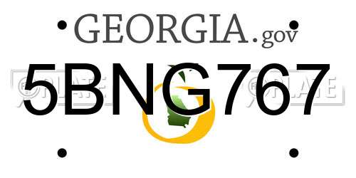5BNG767 Georgia License Plate