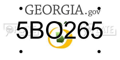 5BO265 Georgia License Plate