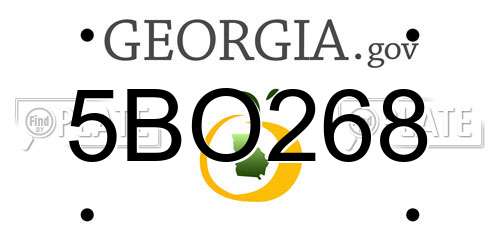 5BO268 Georgia License Plate