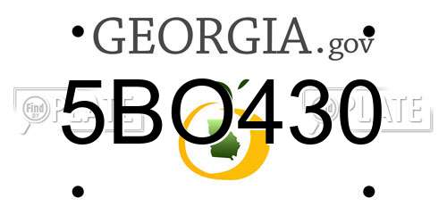 5BO430 Georgia License Plate