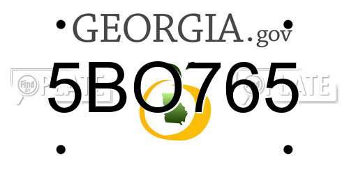 5BO765 Georgia License Plate