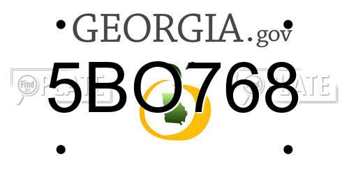 5BO768 Georgia License Plate