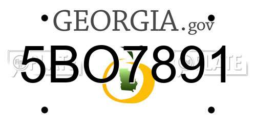5BO7891 Georgia License Plate