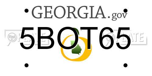 5BOT65 Georgia License Plate