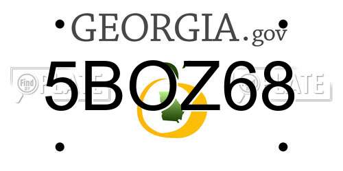 5BOZ68 Georgia License Plate
