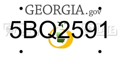 5BQ2591 Georgia License Plate