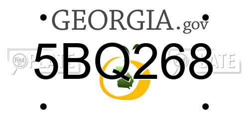 5BQ268 Georgia License Plate