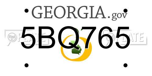 5BQ765 Georgia License Plate