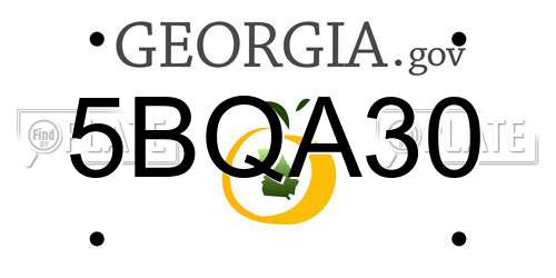 5BQA30 Georgia License Plate