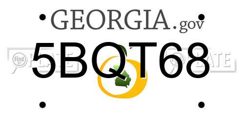 5BQT68 Georgia License Plate