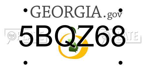 5BQZ68 Georgia License Plate
