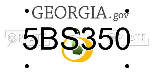 5BS350 Georgia License Plate