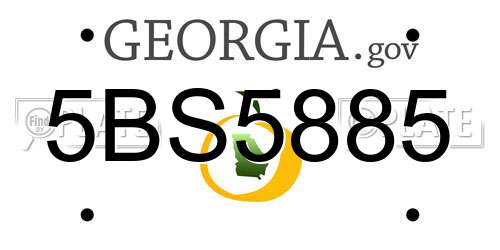 5BS5885 Georgia License Plate