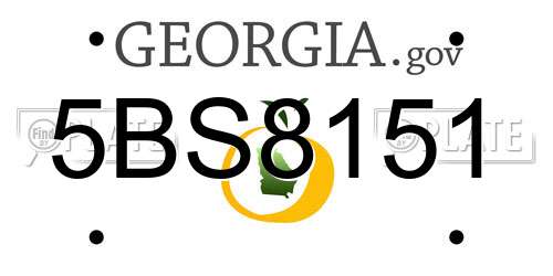 5BS8151 Georgia License Plate