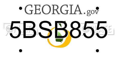5BSB855 Georgia License Plate