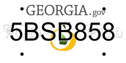 5BSB858 Georgia License Plate