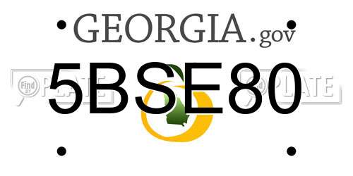 5BSE80 Georgia License Plate