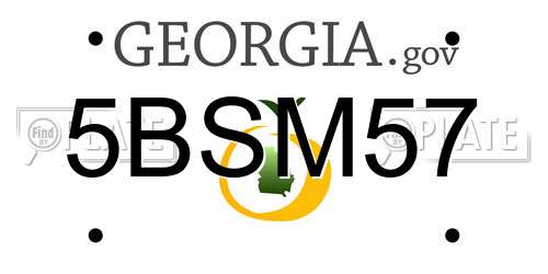 5BSM57 Georgia License Plate