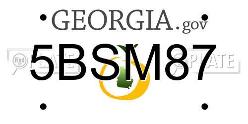 5BSM87 Georgia License Plate