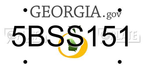 5BSS151 Georgia License Plate