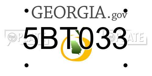 5BT033 Georgia License Plate
