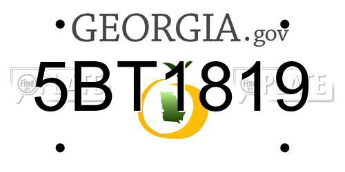 5BT1819 Georgia License Plate
