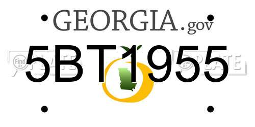 5BT1955 Georgia License Plate