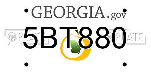 5BT880 Georgia License Plate