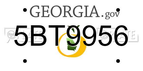 5BT9956 Georgia License Plate