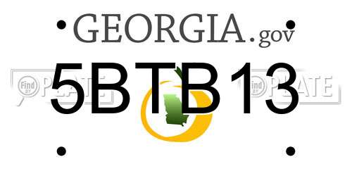 5BTB13 Georgia License Plate