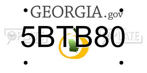 5BTB80 Georgia License Plate