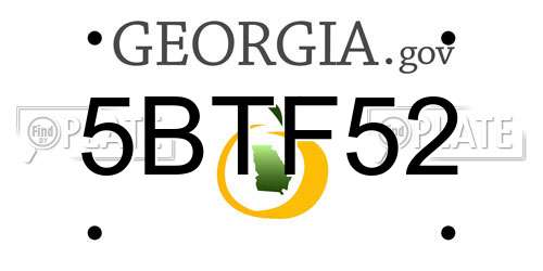 5BTF52 Georgia License Plate